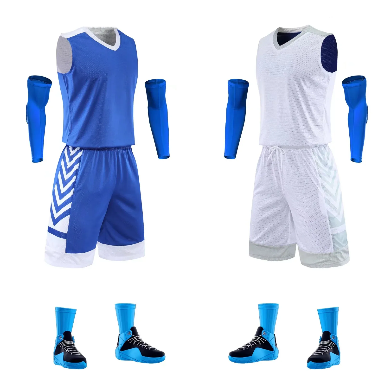 Custom Youth reversible basketball jersey customized sublimation design basketball uniforms sweatshirt shorts High quality