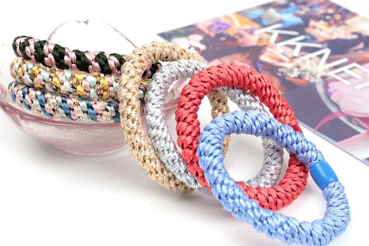BSCI Audited Factory Wholesale Rubber Korean Elastic Hair Ring Hair Ties Elastic Hair Band