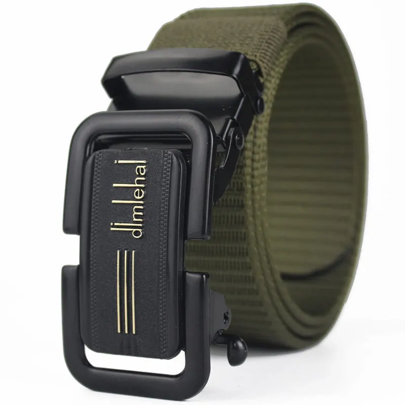 nylon fabric belt manufacturers iron automatic buckle casual belt printed logo canvas jeans men belt