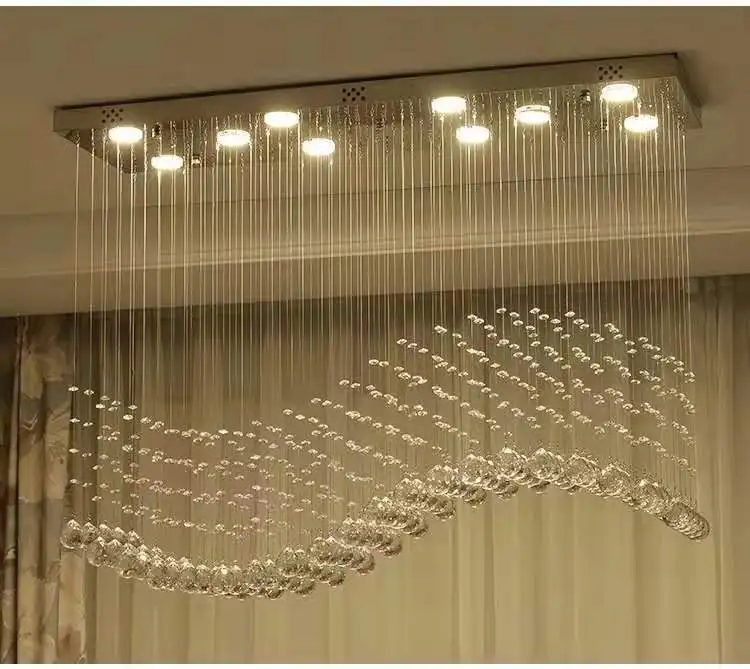 Modern ceiling crystal chandelier led fiber optic chandelier dining room lighting chandelier