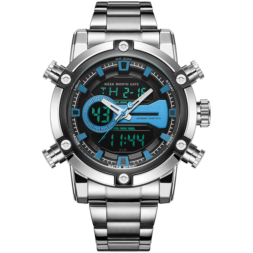 Men Watches Waterproof Sport Style Wristwatch Dual Display Male Watch For Men Clock