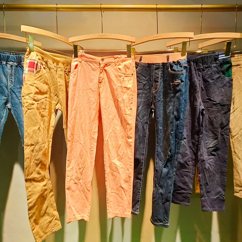 Fashion design second hand children pants high standard branded clothes bale summer wear