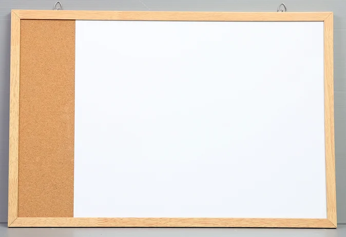 Wholesale Wooden Frame wall mounted Dry Erase Half Magnetic Board White Board and Half Cork comb board for School office