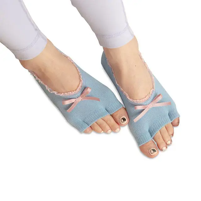 Premium Quality Korean LORINA Yoga Pilates Open-toe socks Ribbon&Lace Sports Toe socks Low price wholesale