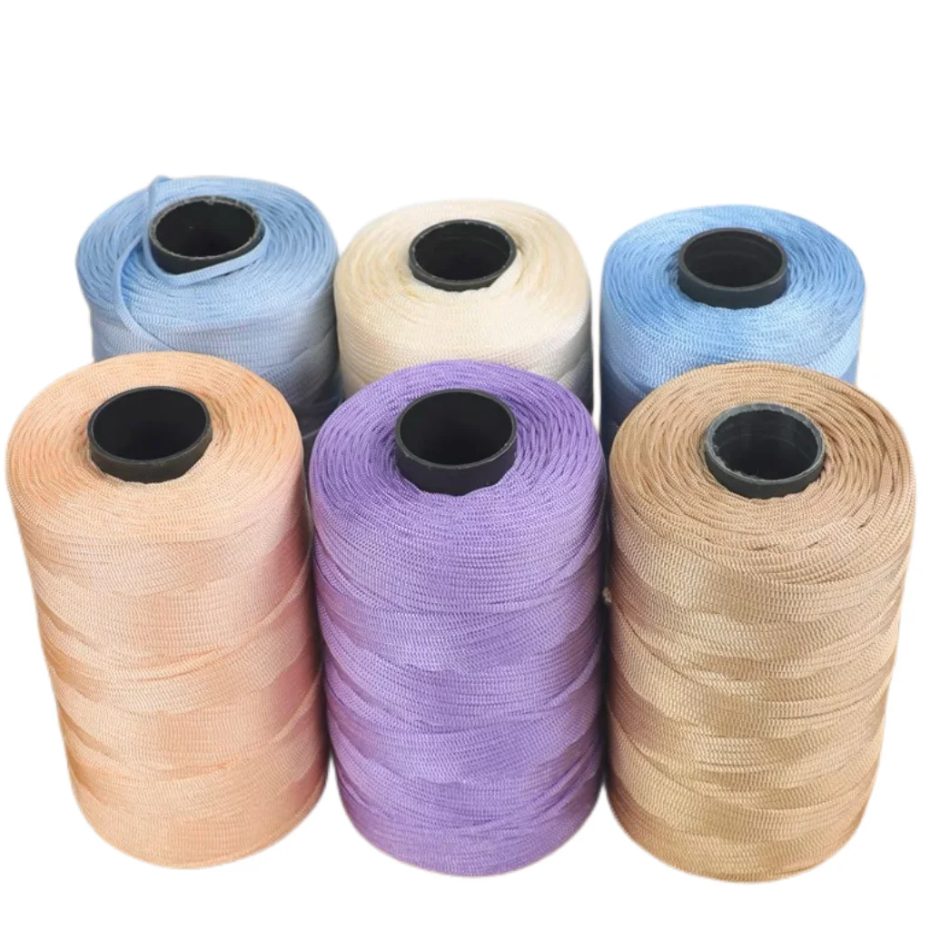 High quality hand knitting crochet ice yarn 250g/ball flat ribbon ice silk thread crochet yarn for bags