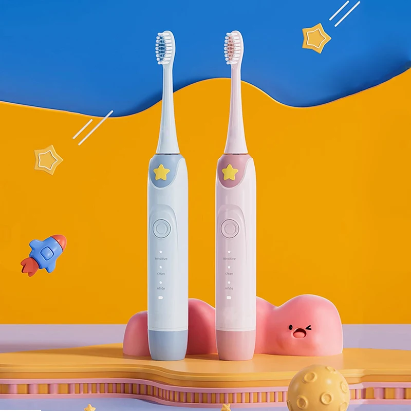 Wholesale Oem Cartoon Rechargeable Tooth Brush 30000 RPM Waterproof Child Kids Ultrasonic Pressure Sensor Electric Toothbrush