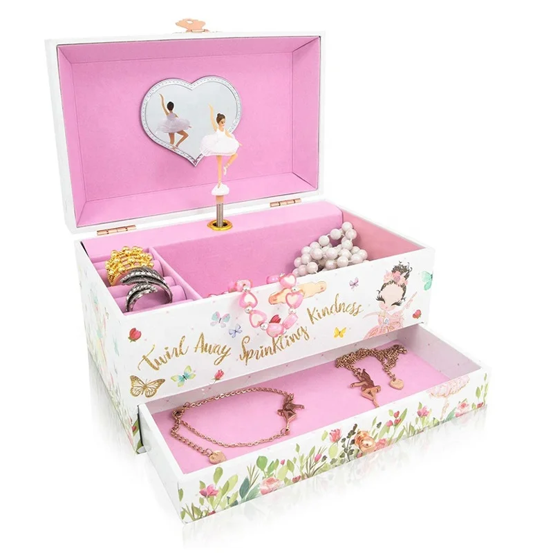 Christmas Unicorn Song Jewelry Box Granddaughter Gift Girls Jewelry Organizer Wooden Musical Gift Box