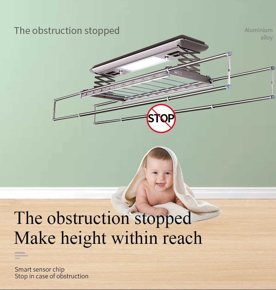 Smart Clothes Dryer Hanger Retractable Automatic Clothes Line Electric Drying Rack Wash Rack For Clothes