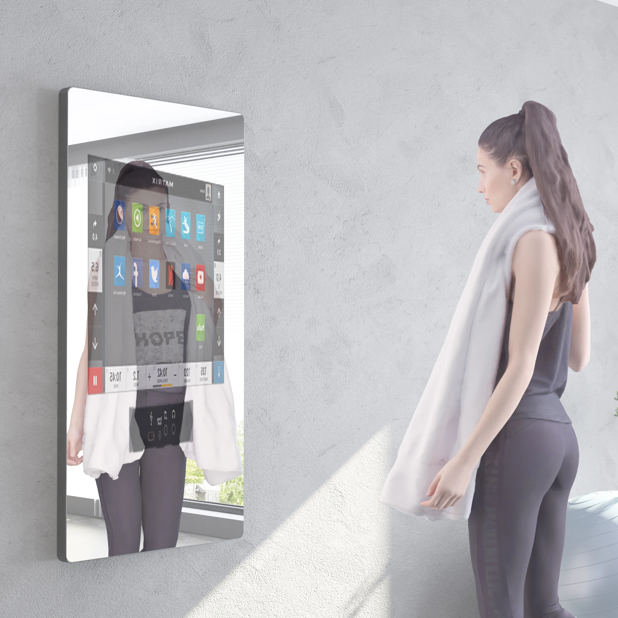 32 inch  wall mounted smart home fitness mirror magic interactive smart gym exercise mirror