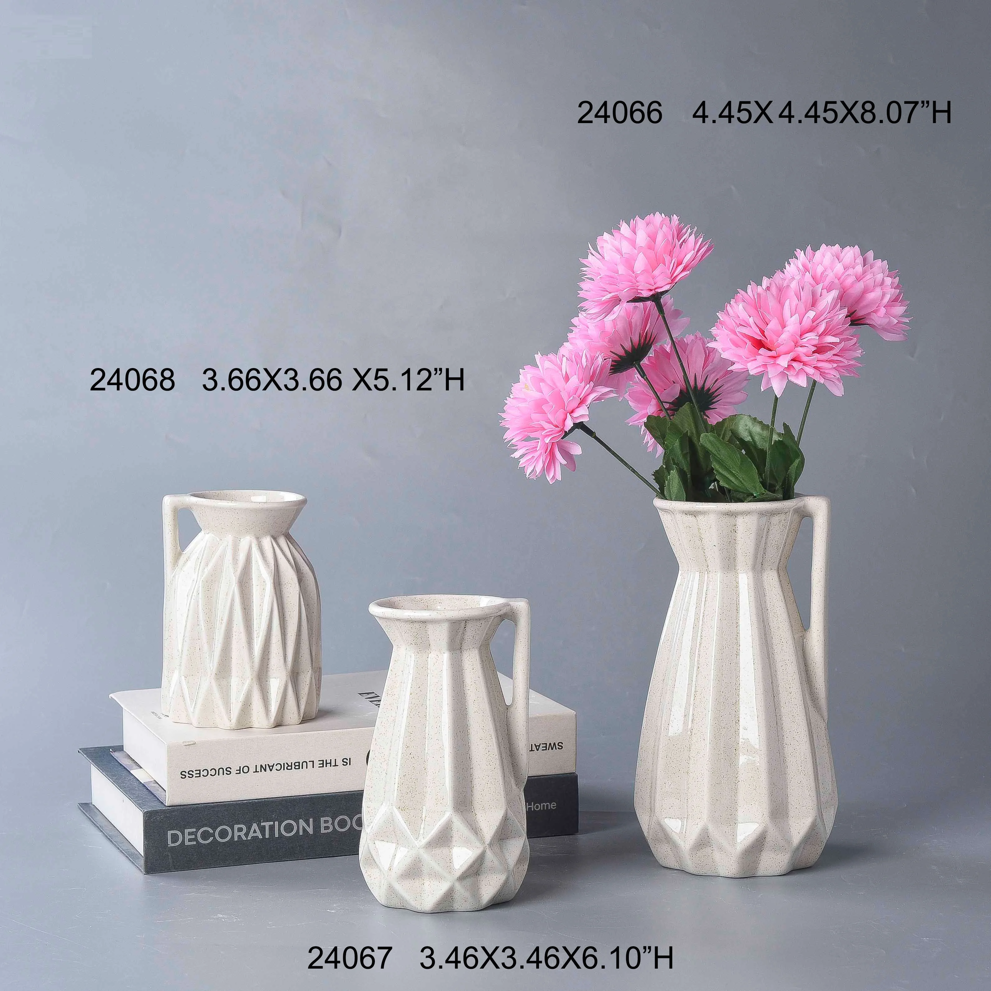 Simple Vintage Nordic Modern Flower Ceramic Nordic Standing Flower Ceramic Vase With Artificial Plants For Home Decor