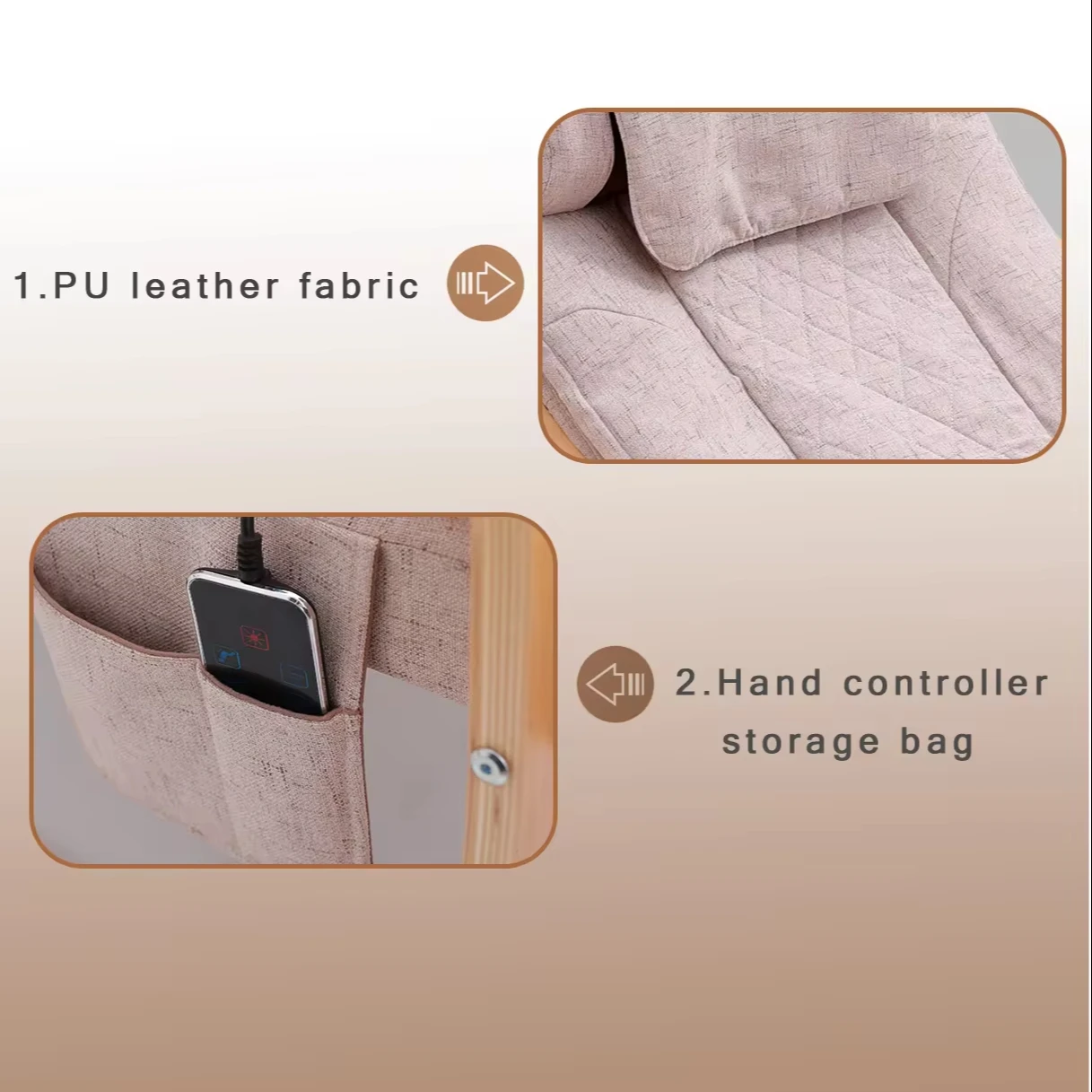 GUOHENG factory sale Living Room Furniture Luxury Wooden relaxer recliner rocking chair with massage