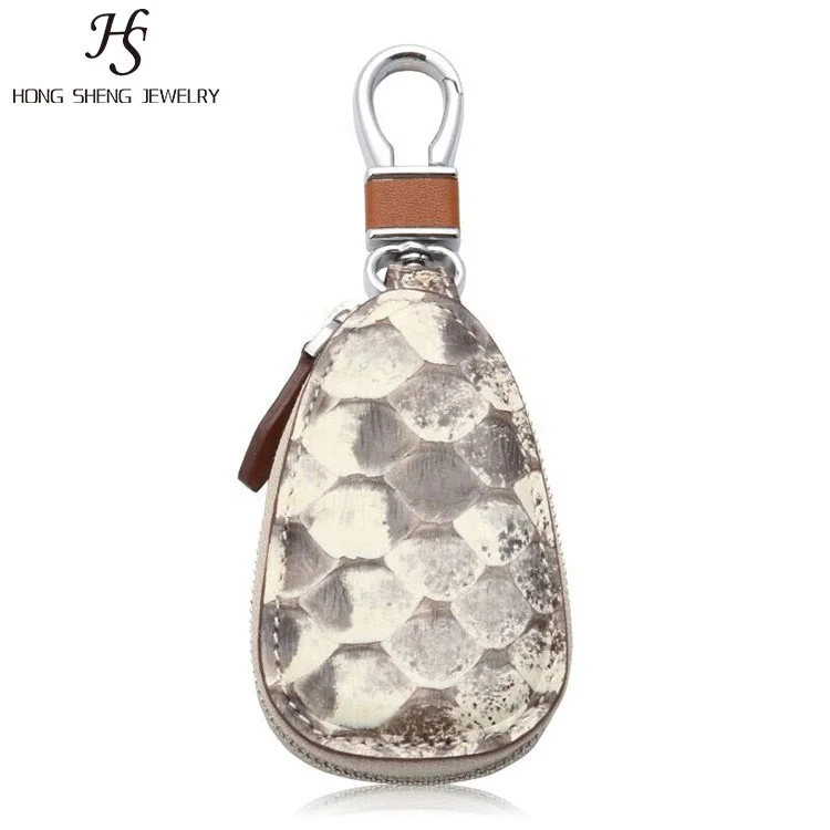 HS Jewelry роскошный черный кожаный чехол для автомобильных ключей питона