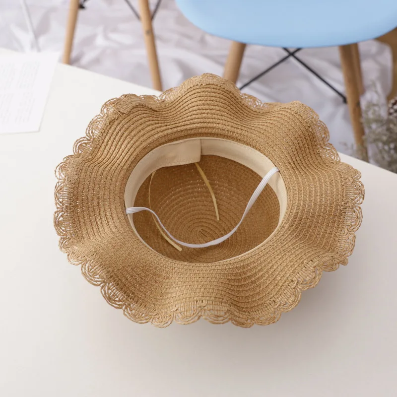 Children wholesale beach summer kids unisex paper straw hat and bag set