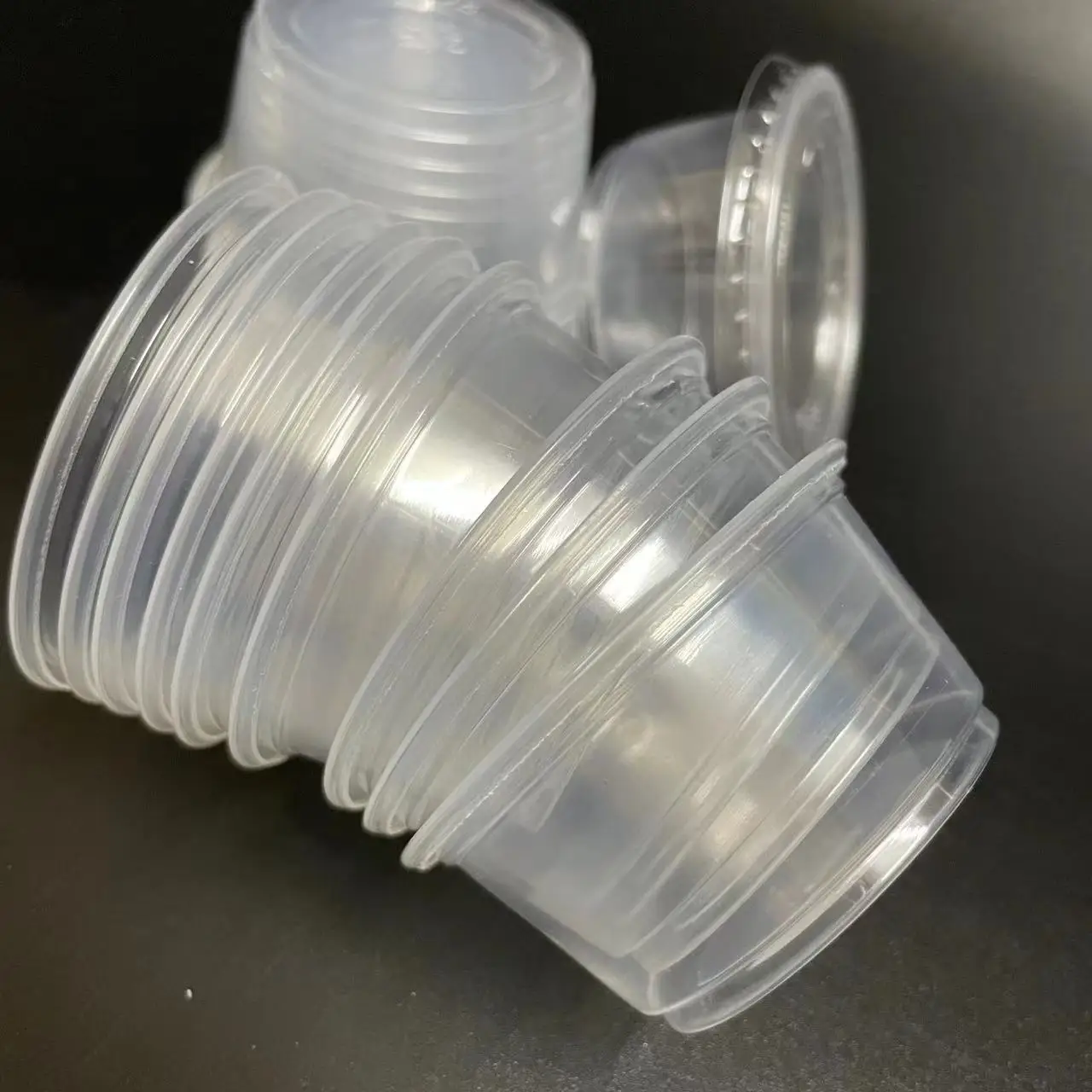 SP2323 Customized transparent plastic mini cup with lid pudding plastic cups disposable jelly plastic cup