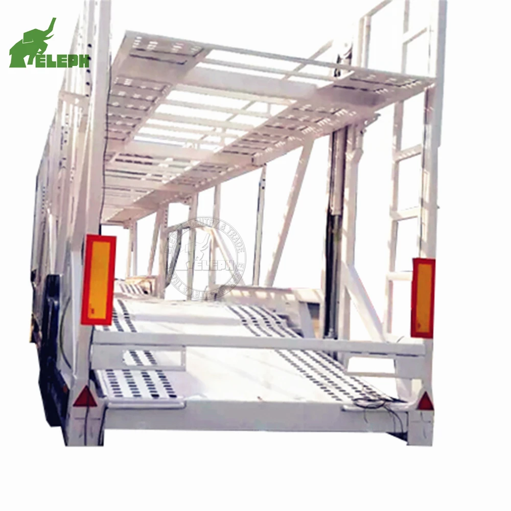 Hot Sale Customized Mobile Metal Car Carrier semitrailer Transport Trailer With Ramp Double Deck Auto Car Carrier Semi Trailer