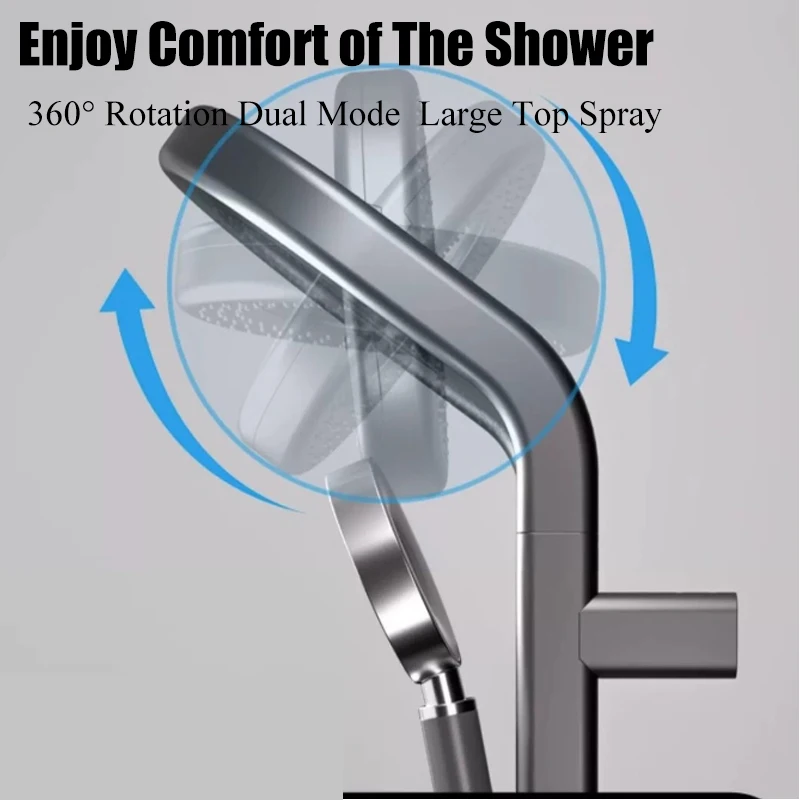 Tiktok Trends Thermostatic Shower Shower System Set Digital Display Home Bathroom with 2 Layer of Storage