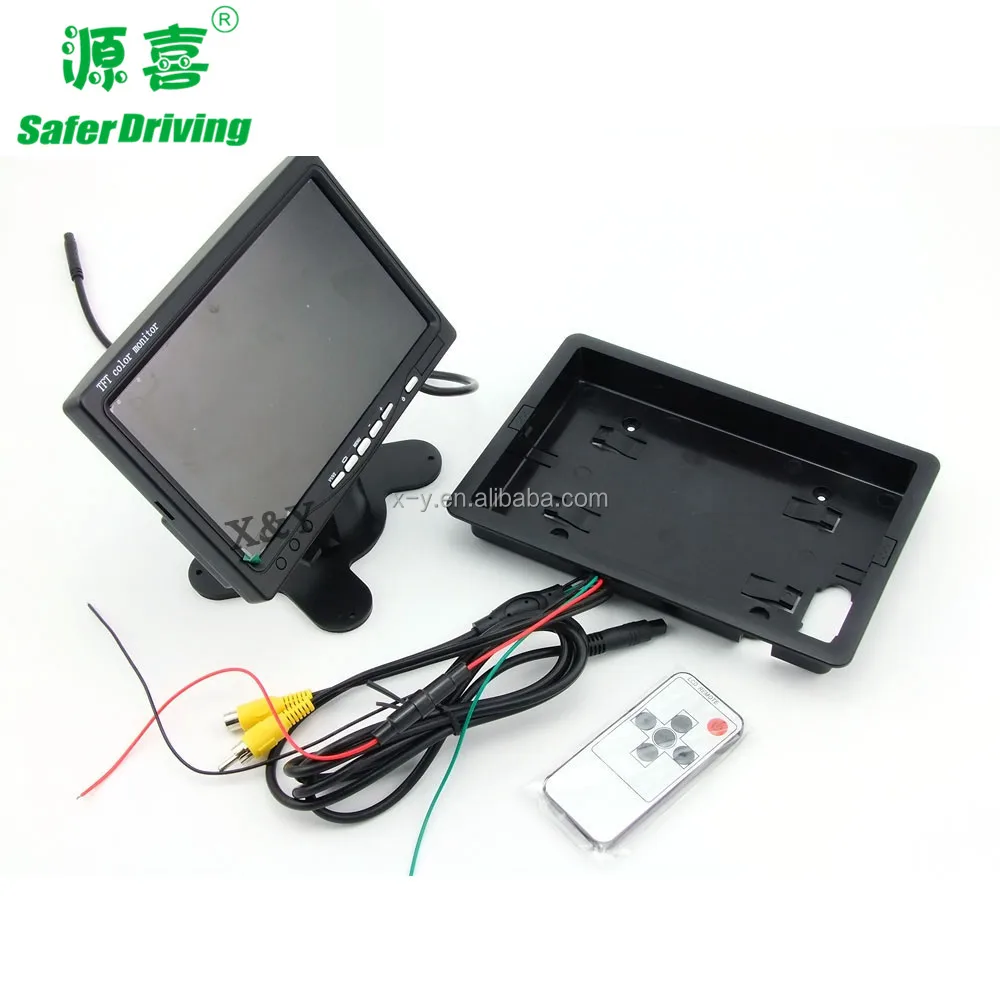 Car 7 Inch Monitor Display 12V-24V 7 inch TFT LCD Color HD Screen for Auto CCTV Reverse Rear View Backup Camera Stand or Shell