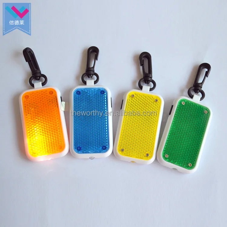 T-Worthy Promotion Gifts Night Warning Safety Reflective LED Keychain Blinking Flashing LED Key Ring Glow Key Holder