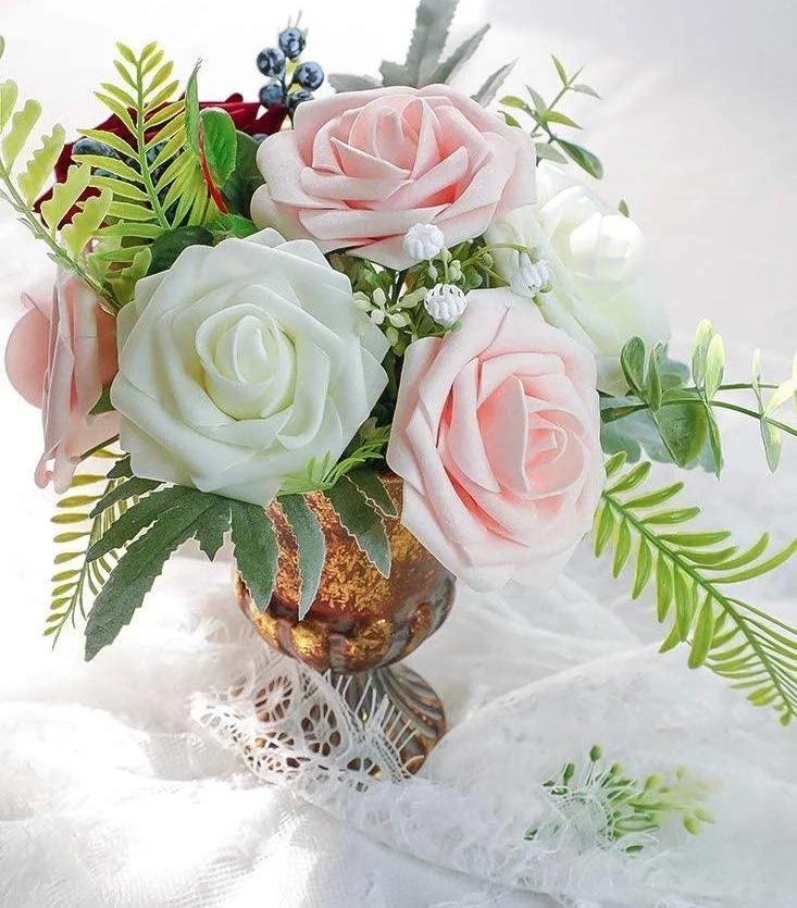 Bridal Hand Holding Artificial Flower Wedding Bouquet Rose Party Decorations Artificial Flower