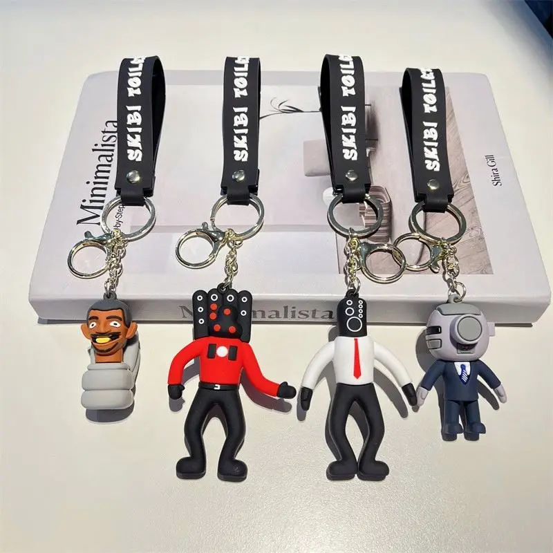 Toilet Man Key chain spoof game peripheral pendant skibidi toilet plush adventure game