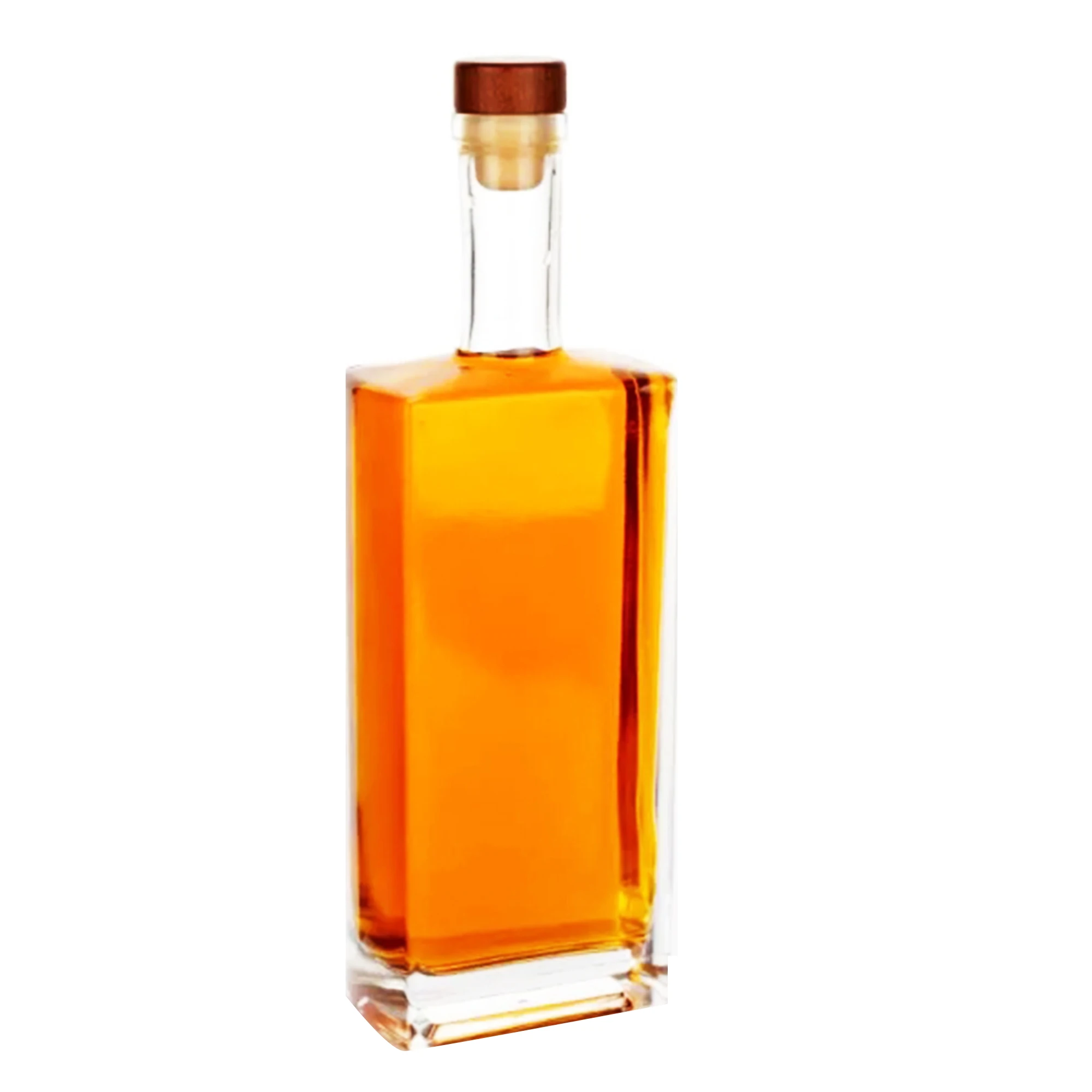 Custom Recyclable Glass Liquor Bottle 70Cl 75Cl Square Vodka Whisky Wine Glass Tequila Bottle