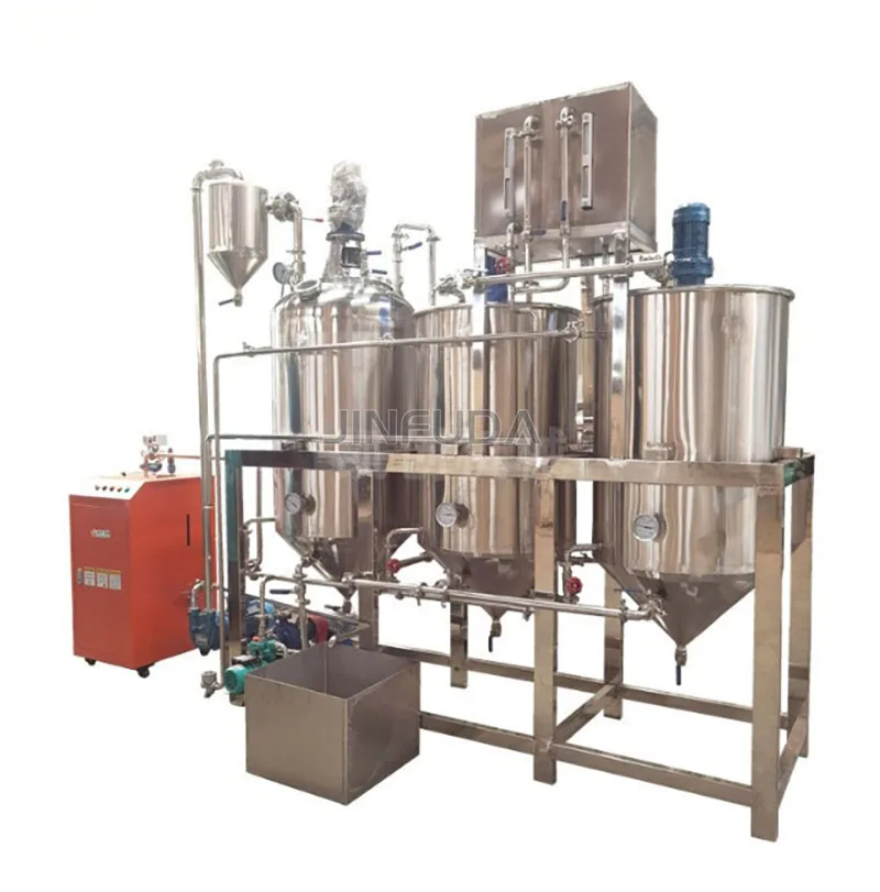 Groundnut Oil Refining Machine Veggie Oil Purifier Refinery Machine Plant Cooking Edible Oil Making Machine