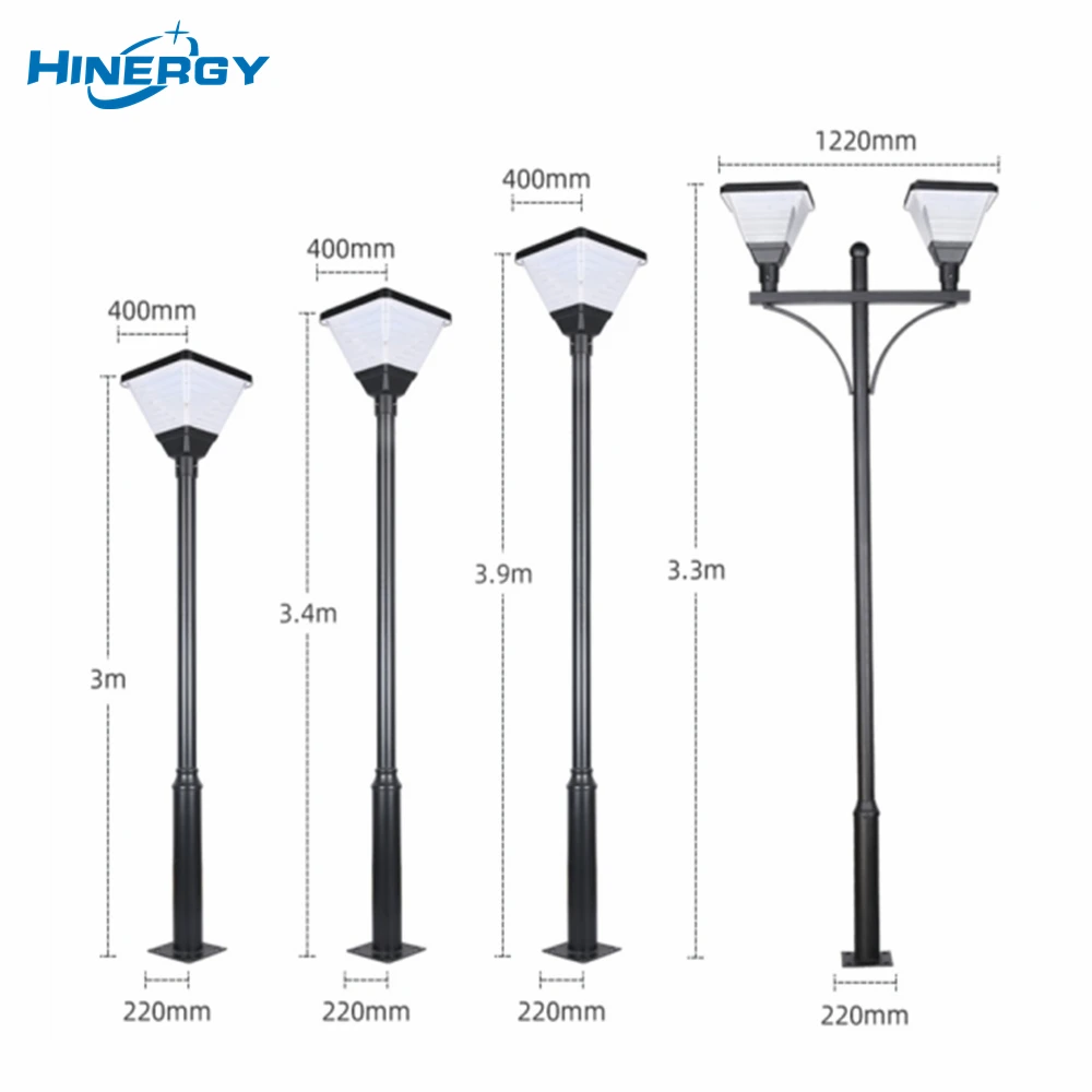 Solar Pole Light Outdoor Solar Street Garden Pole Light For Pathway Courtyard Drive Way Lighting