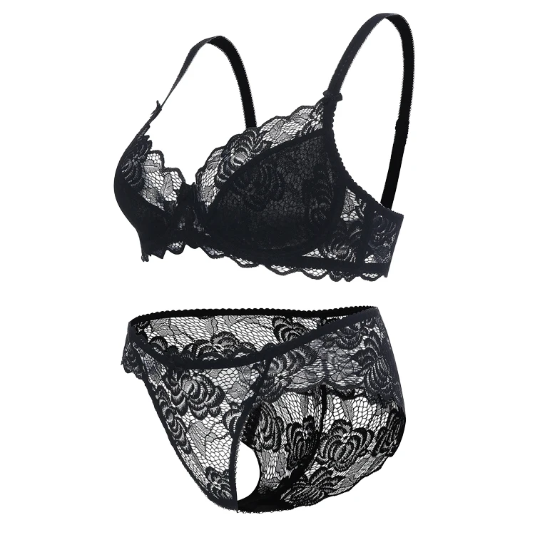 Women Lingerie Set Sexy Babydoll Set 2 Piece Lace Bralette garter belt with G-String Sets