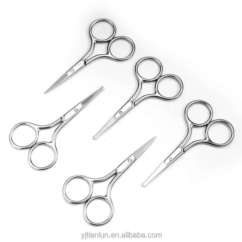 Manufacturer Wholesale  Beauty Scissors Nose Hair Eyebrow Trimming Beard Straight Blade Tape Gauze Scissors for personal care