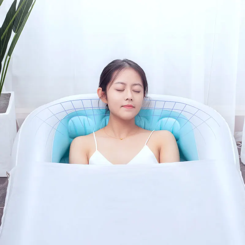 150*80cm Inflatable Adult Bathtub Summer Spa Bath Tub Cold Water Household Portable Foldable Large Full Body Bath Barrel