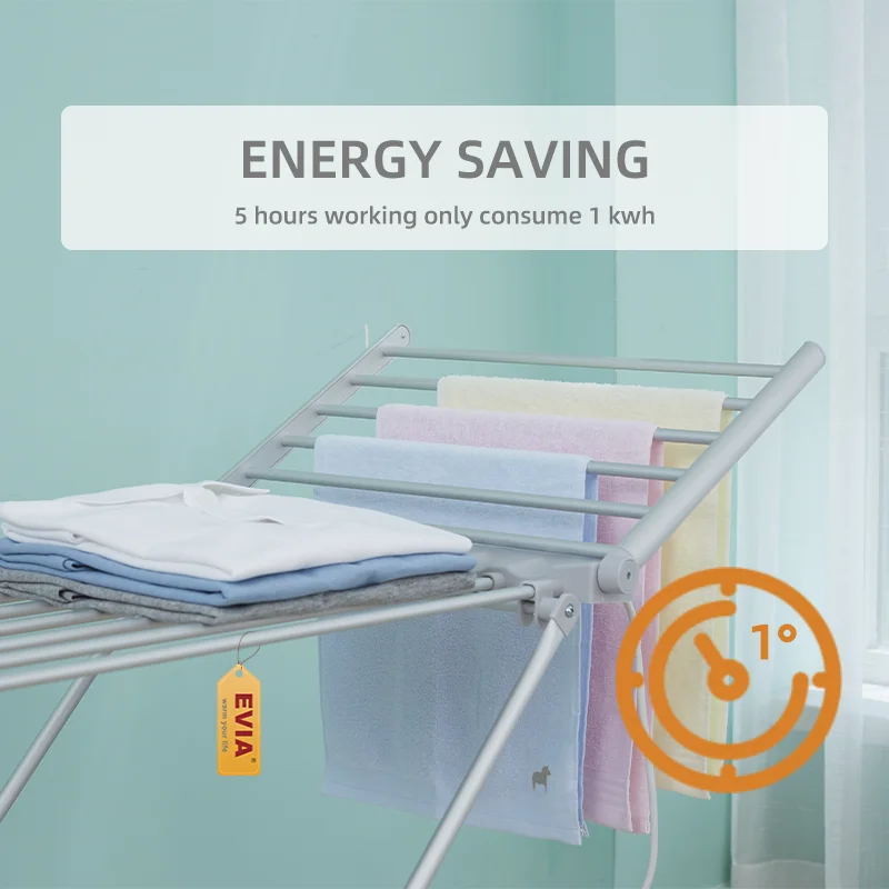 EVIA Factory OEM Folding Electric Clothes Airer Heated Dryer For Balcony