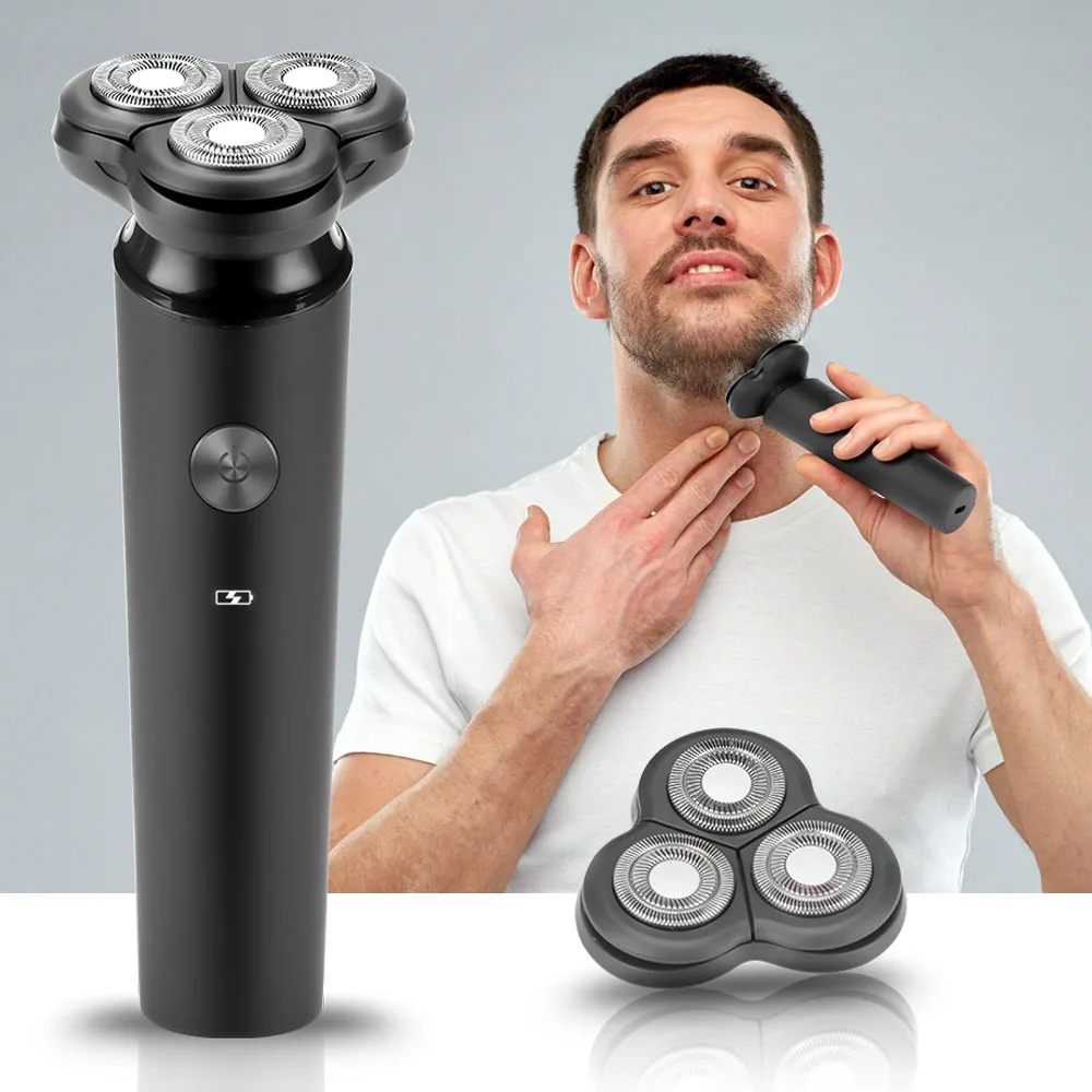 PRITECH Three-Head Floating Knife Head Cordless USB Portable Rechargeable Electric Shaver Men