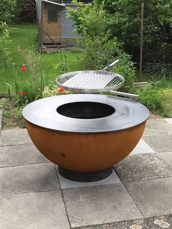 Outdoor camping charcoal barbeque grill services Corten Steel bbq grill Manufacturer