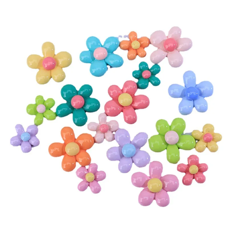 Size Plum Blossom DIY solid color resin homemade phone case material pack resin ornaments accessories hair clip head