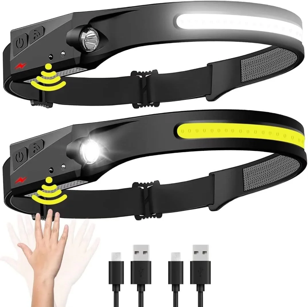 New Arrival Upgrade Silicone COB Torche LED Motion Sensor Headlight Rechargeable Waterproof Sensor LED Head light For Bicycle