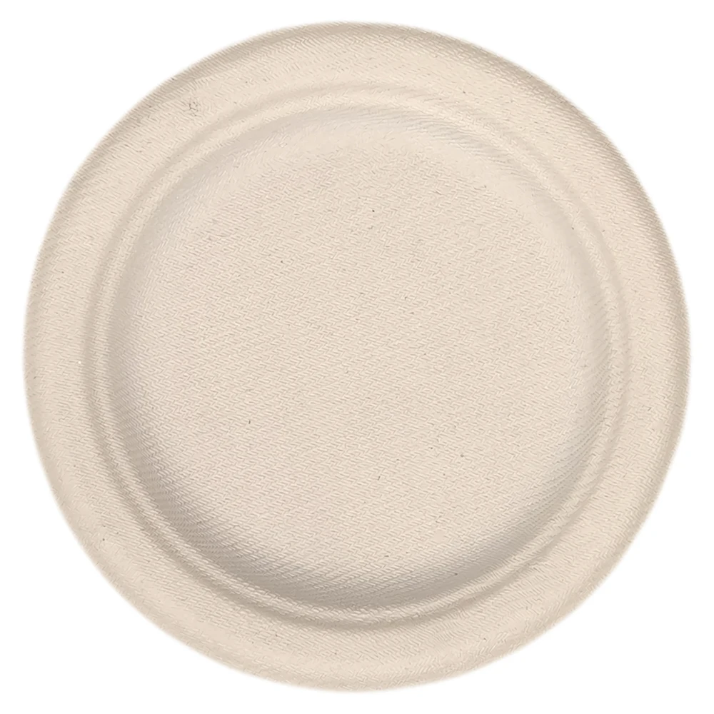 6 Inch Tableware Paper Plates White Bagasse Plates Eco- Small Round Dinner Plates