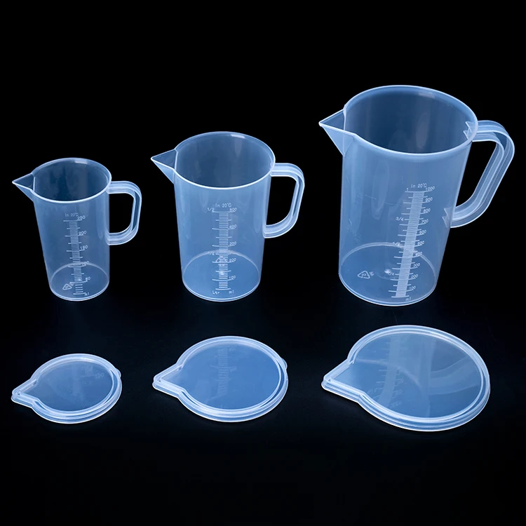 High Quality Plastic Graduated Measuring Cup With Lid For Kitchen Laboratory