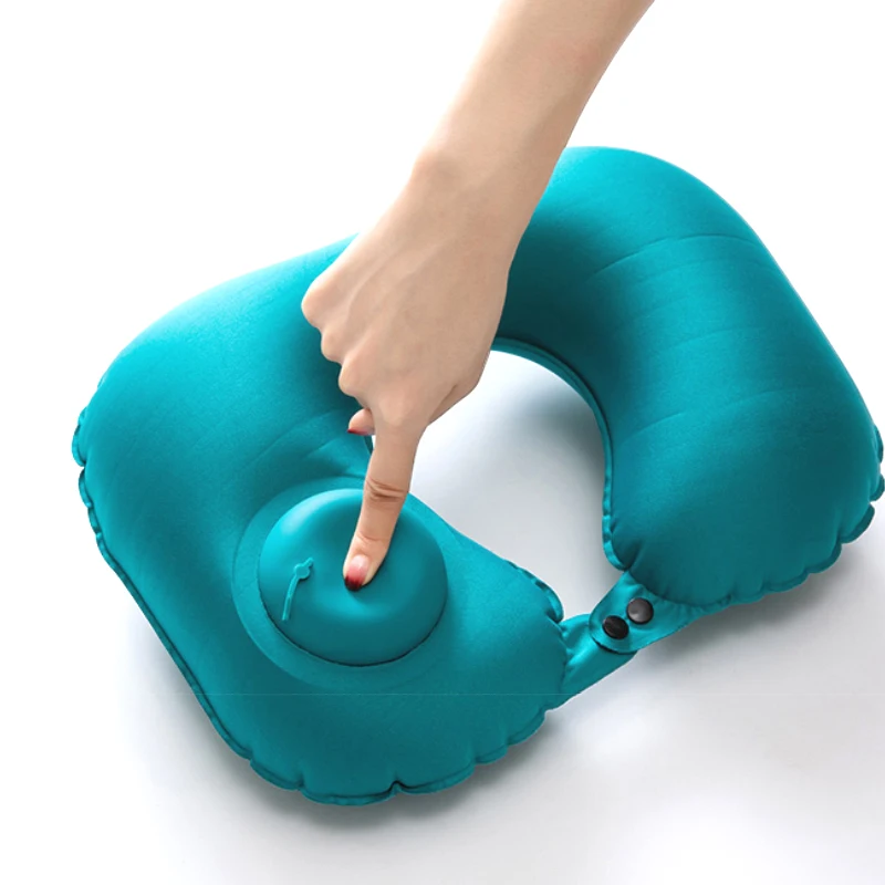 Press Pump Neck Support Air Inflatable Neck Pillow