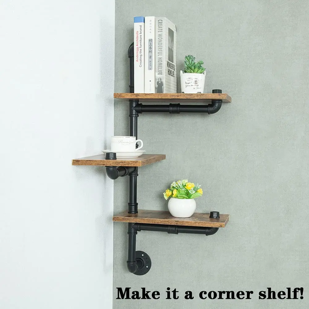 3/4 inch black cast iron pipe fittings 4 holes floor flange for decoration Wall Mounted Metal Floating Shelves