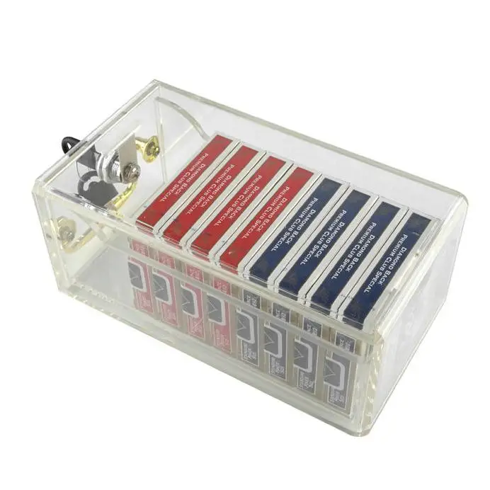 YH Factory Price Acrylic Plastic NiuNiu Game Poker Cards Holder Box With Lock