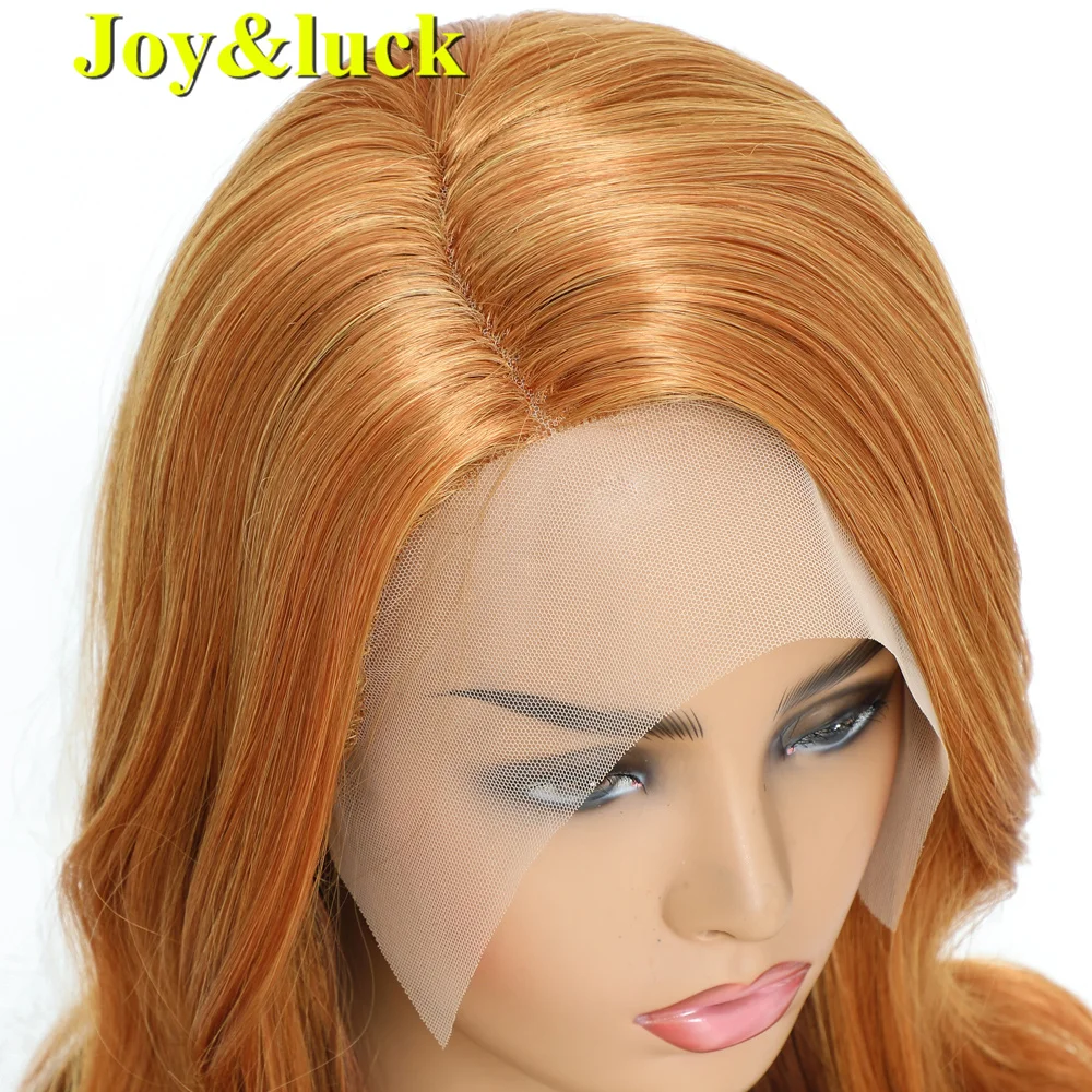 Wholesale Good Quality Lace Front Wig for Women Party Long Natural Wave Ginger Orange Ombre Brown Syntheic Lace Front Wigs