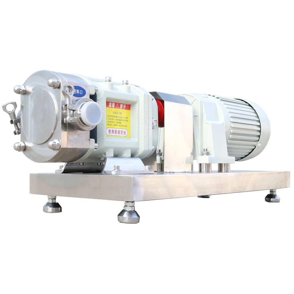 Food Grade Stainless Steel Rotor Pump Syrup Shampoo Chocolate Honey Food High Viscosity Liquid Transfer Rotary Lobe Pump