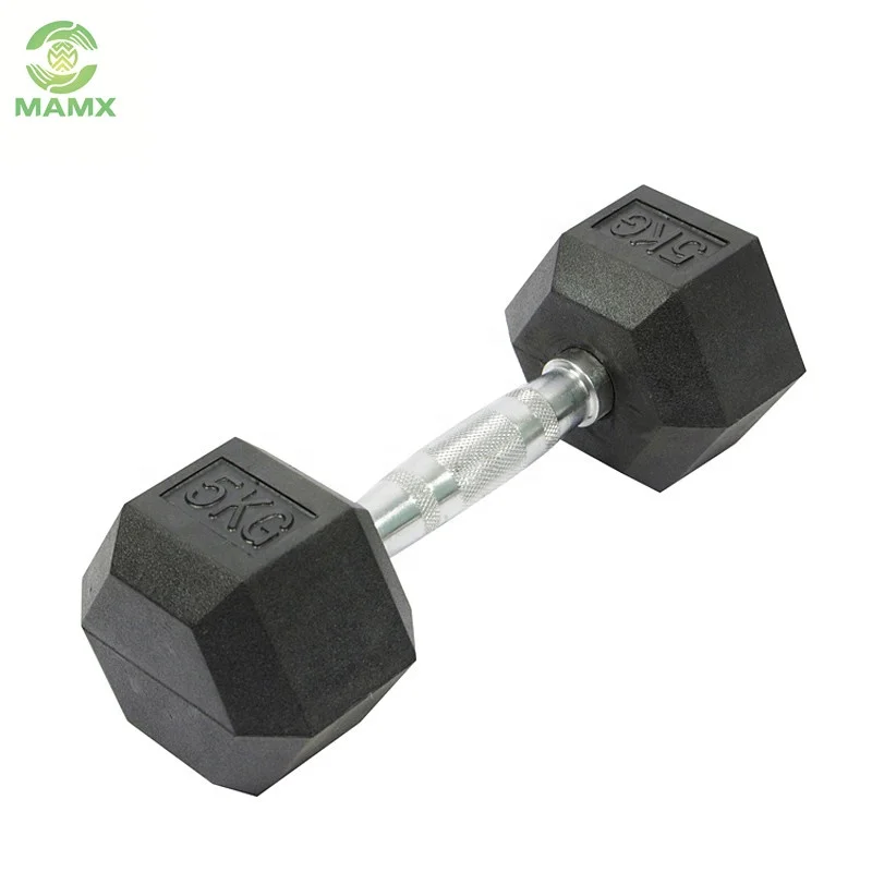 Manufacturer wholesale comercial gym rubber hex dumbbell