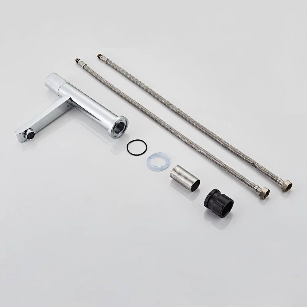 YUNDOOM OEM Bathroom Washbasin Space Aluminium Sink Taps Washbasin Water Spout Basin Mixer Faucet Tap Sliver Basin Mixer Faucet