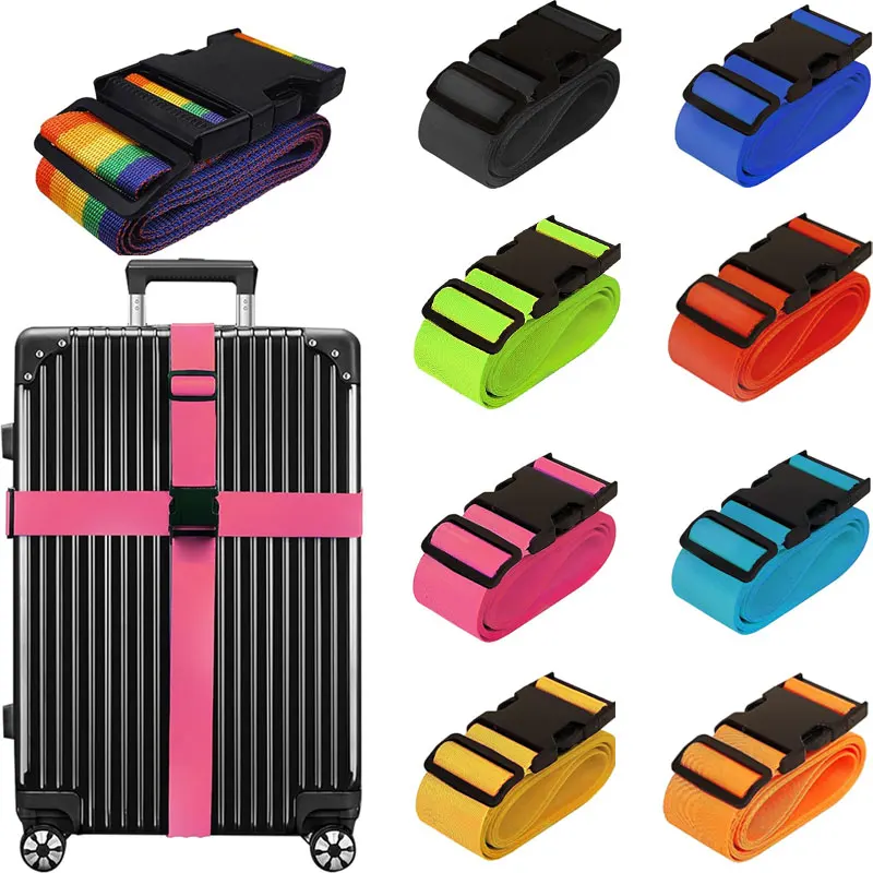 Регулируемый ремень для багажа нейлоновый с перекрестной пряжкой чемодана путешествий кемпинга