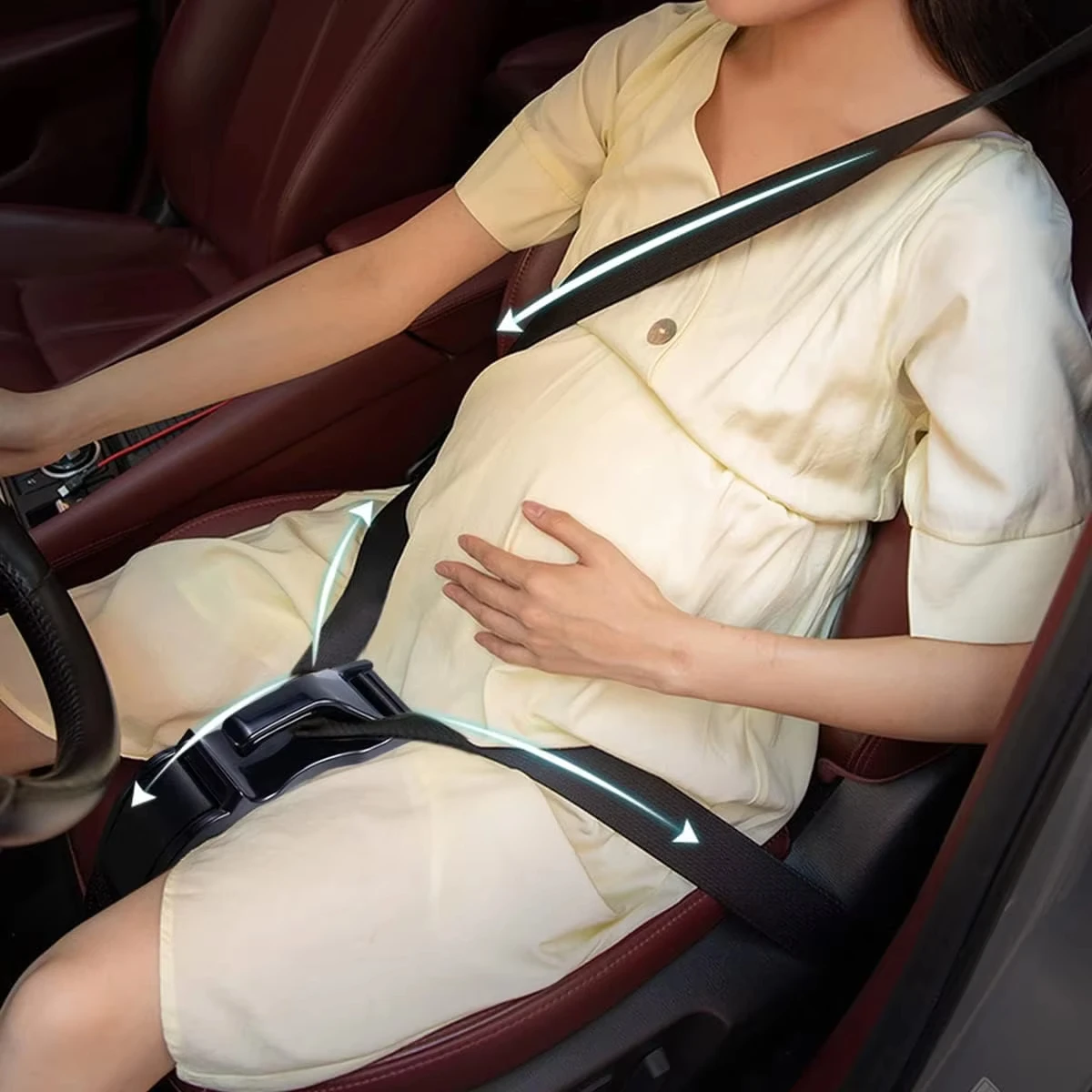 Pregnancy Seat Belt Adjuster Seat Bump Strap for Pregnant Women Protect Unborn Baby Prevent Compression of Abdomen Maternity