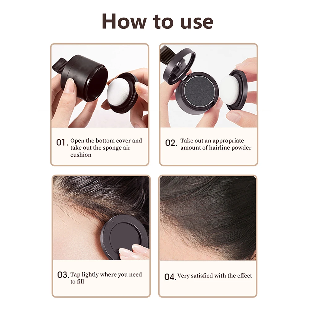 Hairline Powder Instantly Conceals Hair Loss Root Touch Up Hair Powder for Women & Men Thinning Hair(Black) -739146