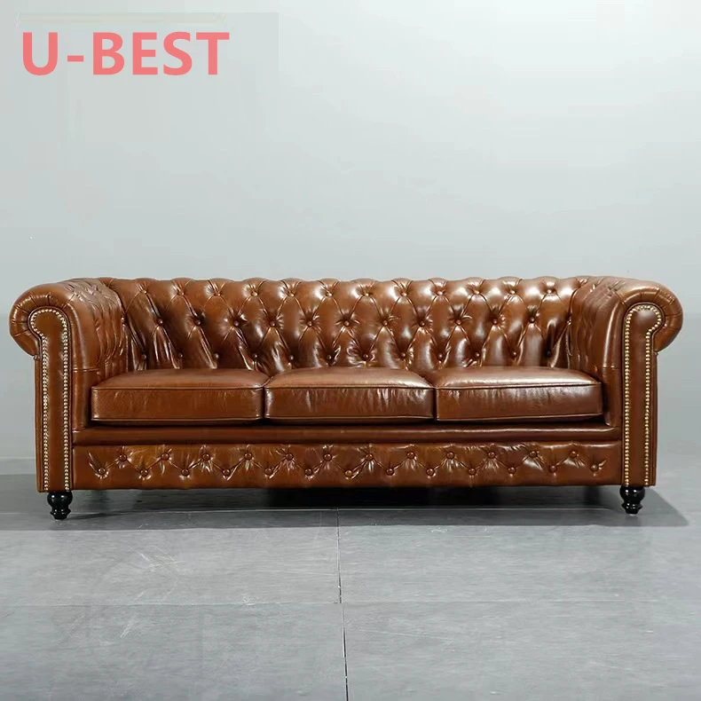 U-BEST классический настенный диван Честерфилд мебель для отеля 3-местный кремовый белый бархатный офисный наборы гостиной