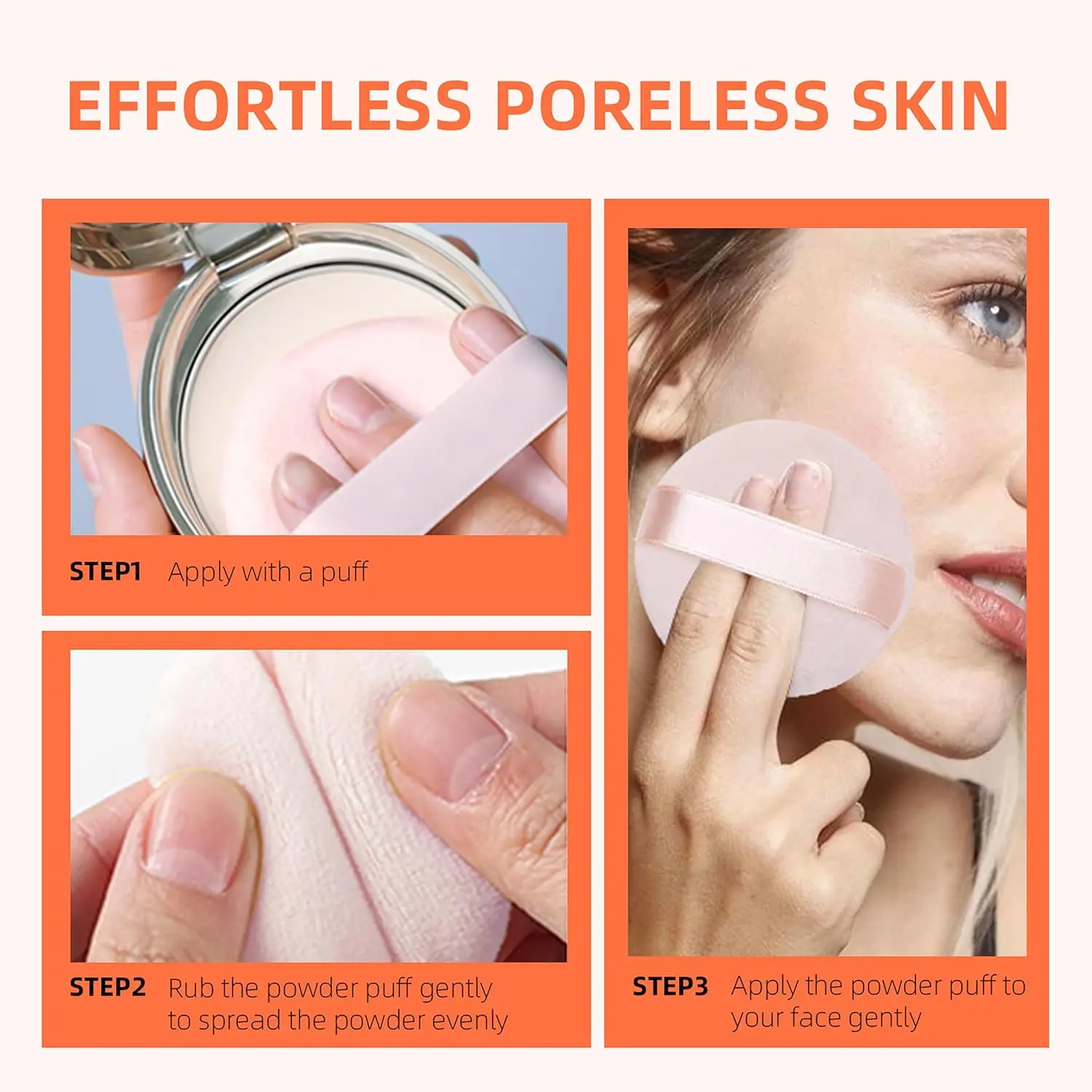 Round Powder Puffs for Loose Powder Cosmetic Foundation Sponge Makeup Tool