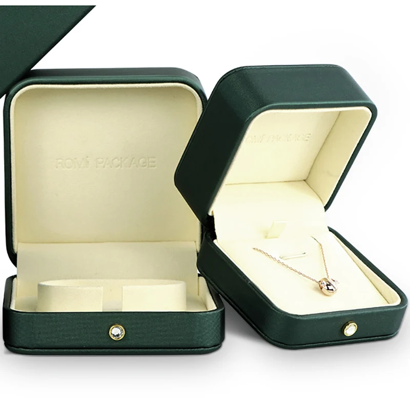 Wholesale New Arrival custom logo Green Custom Logo Luxury Wedding Ring Box diamond box packaging